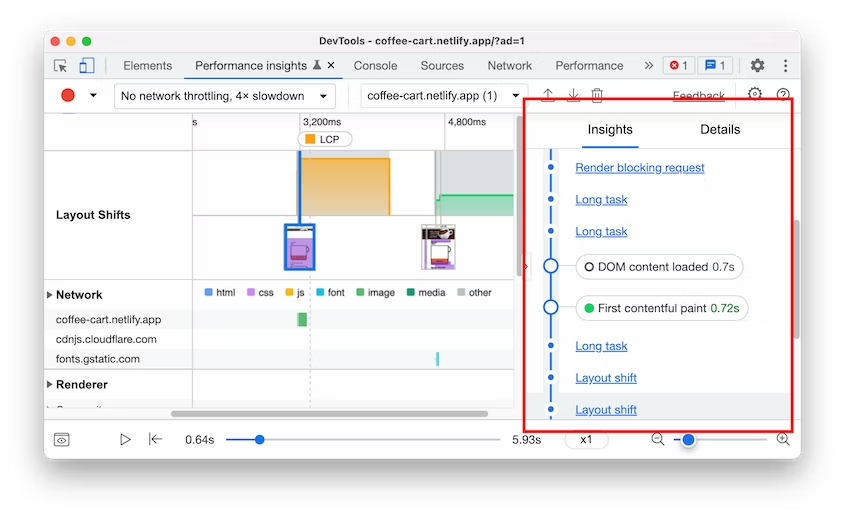 View performance insights