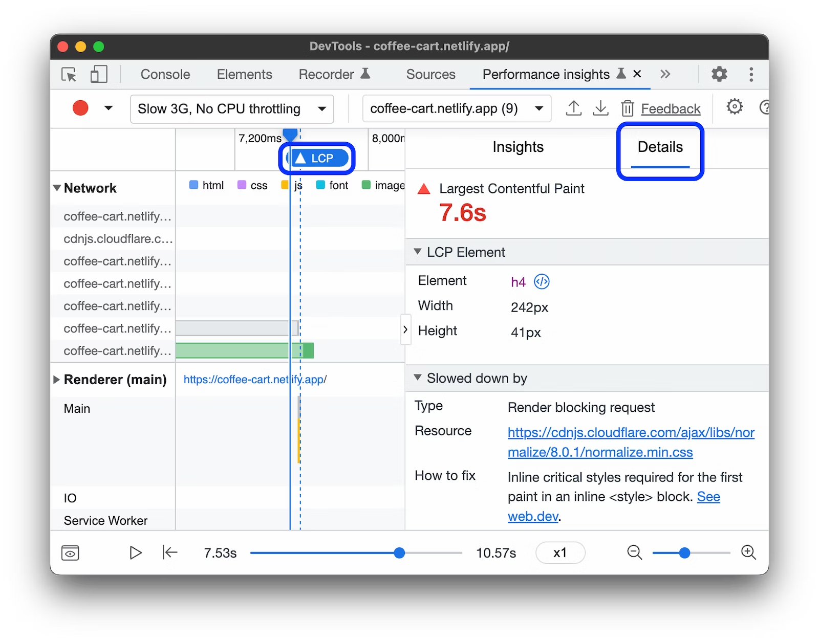 Discover delays of the largest contentful paint